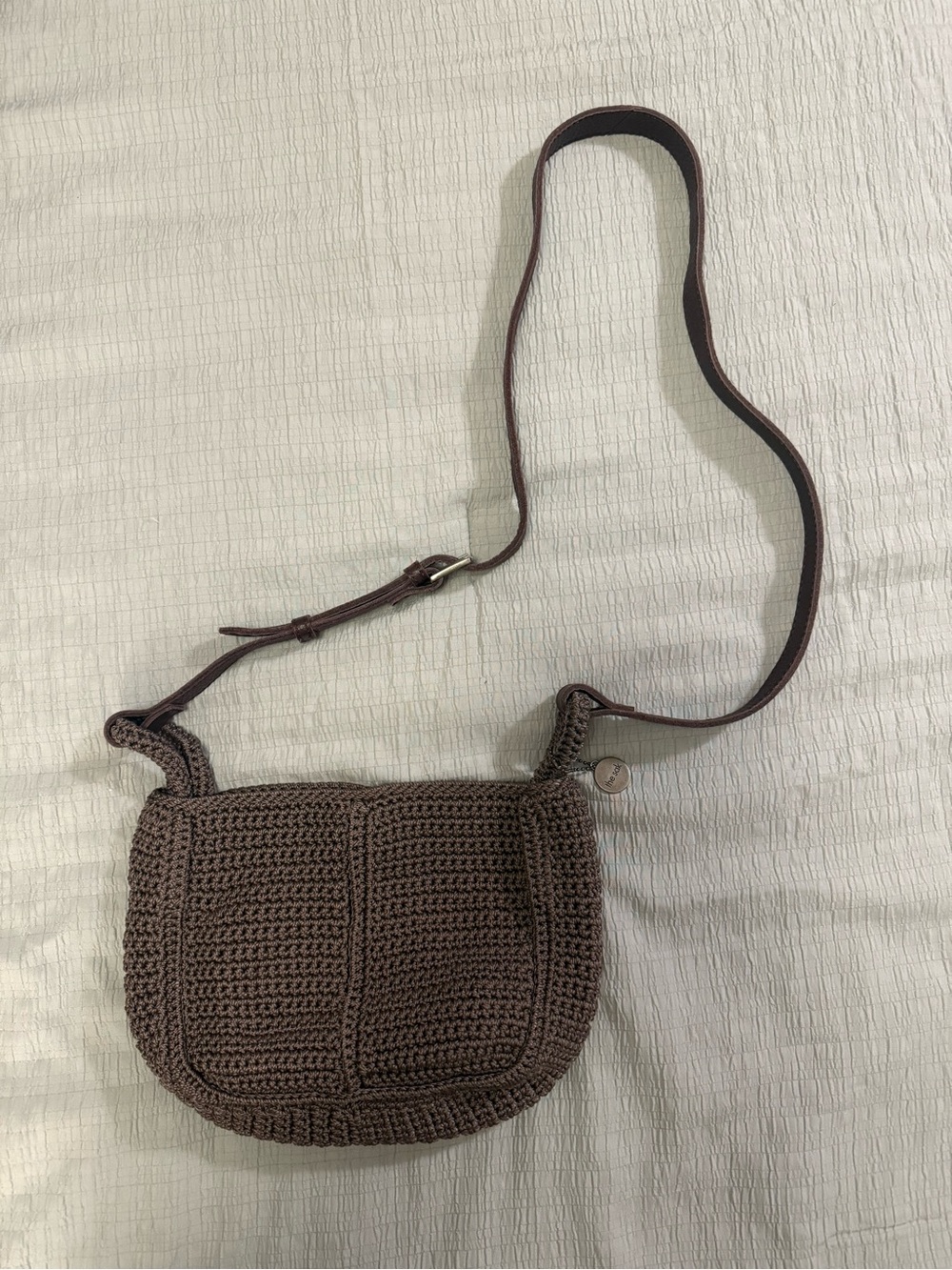 Woven Crossbody Bag in Dark Brown